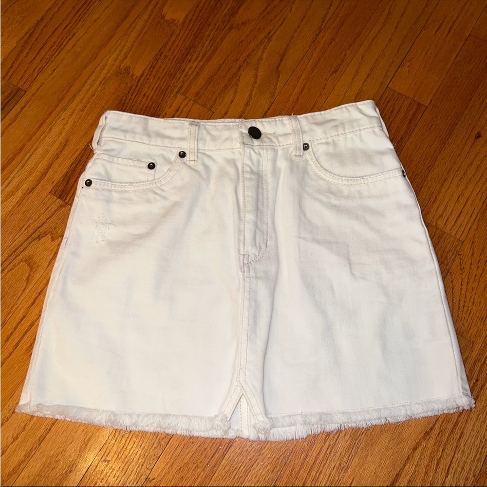 White Denim Skirt